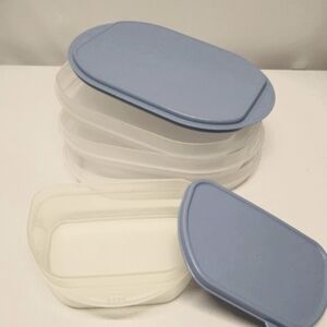 Large Ice Blue Tupperware Set
